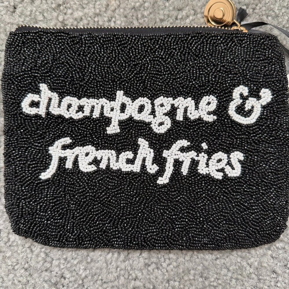 NWT Kate Spade New York x Target Champagne & French Fries beaded clutch